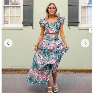 Gorgeous two piece set - formal, derby, gala, prom! Dress / Skirt crop set